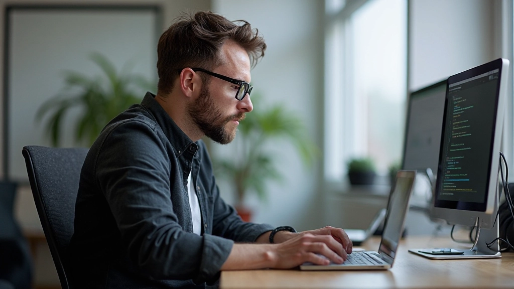 Developer werkend aan formuliervalidatie op laptop scherm met code editor open