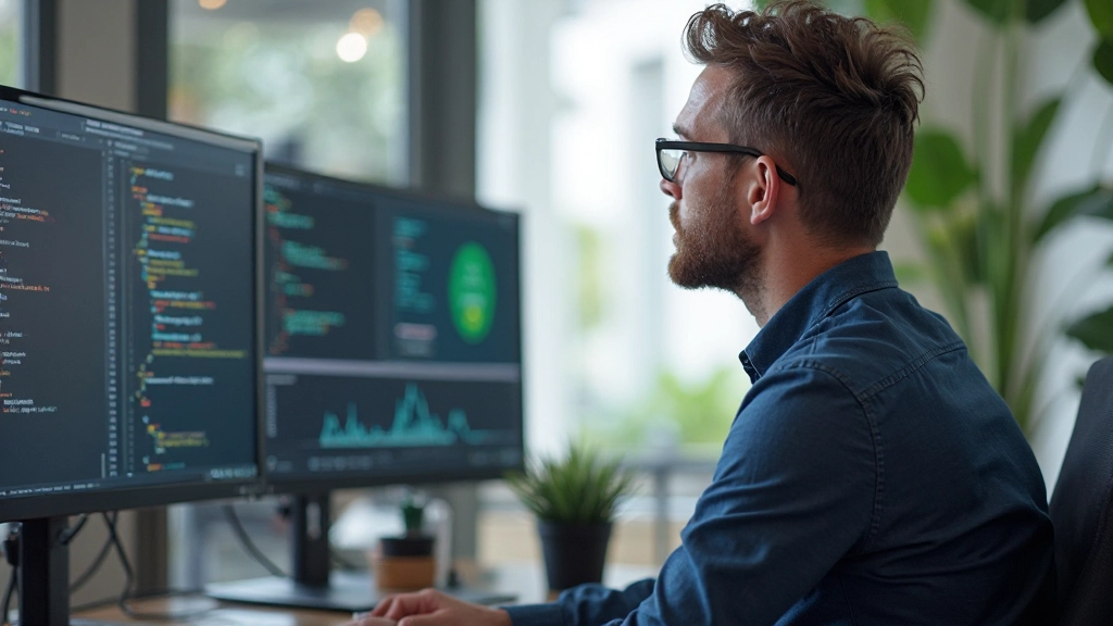 Developer toont JavaScript event listener code op computer scherm met browser preview van werkende animatie